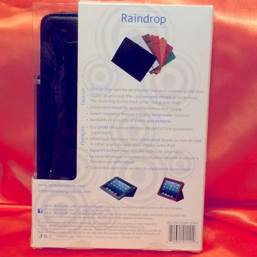 Splash Raindrop LEATHER case for iPad Mini, NWT💕